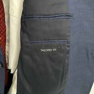 JOS A BANK jacket blazer sport coat tailored fit 54L blue travelers wool